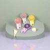 Colorful cartoon mini handheld charging fan with cat, pear, peach and dog patterns, three-speed wind force, USB charging, neckband portable Specification image